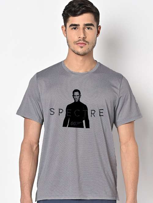 men grey round neck regular fit t-shirt - 21842857 -  Standard Image - 0