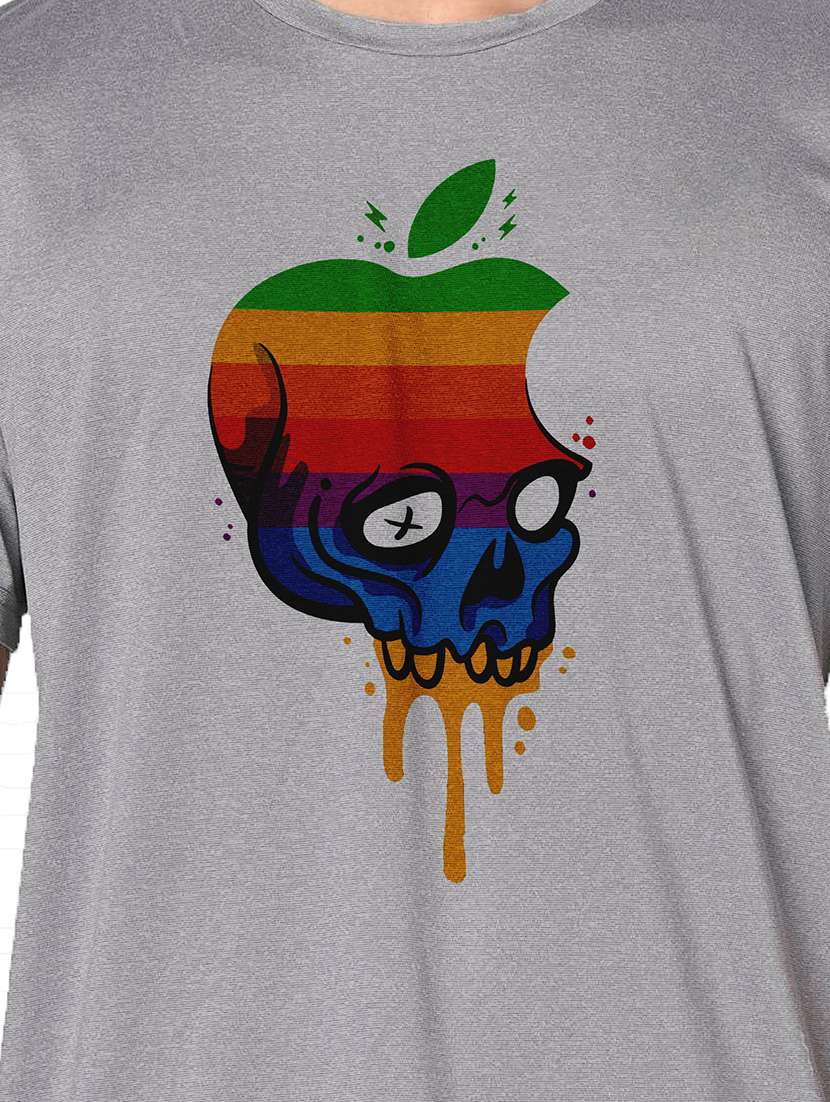 men grey round neck regular fit t-shirt - 21842860 -  Standard Image - 3