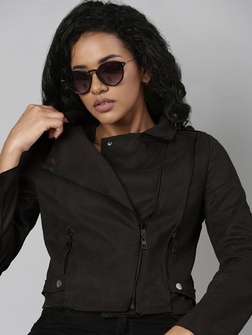 women solid long sleeves regular jacket - 21842904 - Standard Image - 5