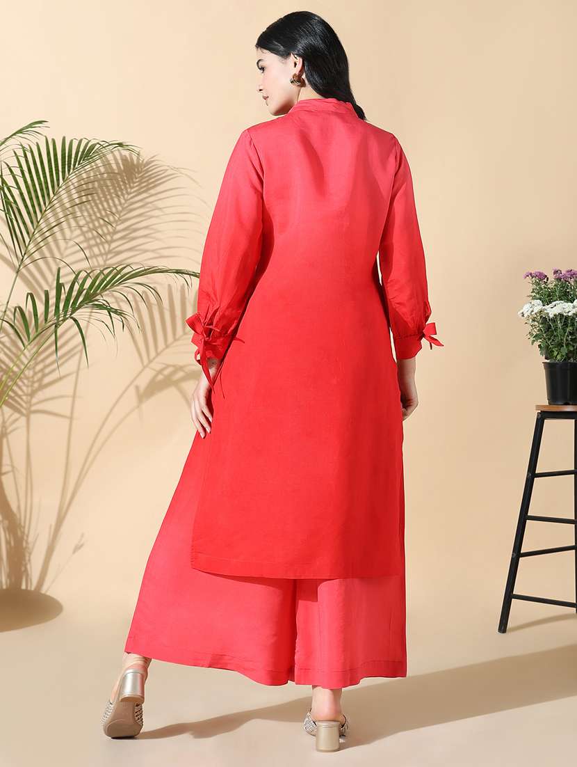 women red long sleeve kurta palazzo set - 21842926 -  Standard Image - 3