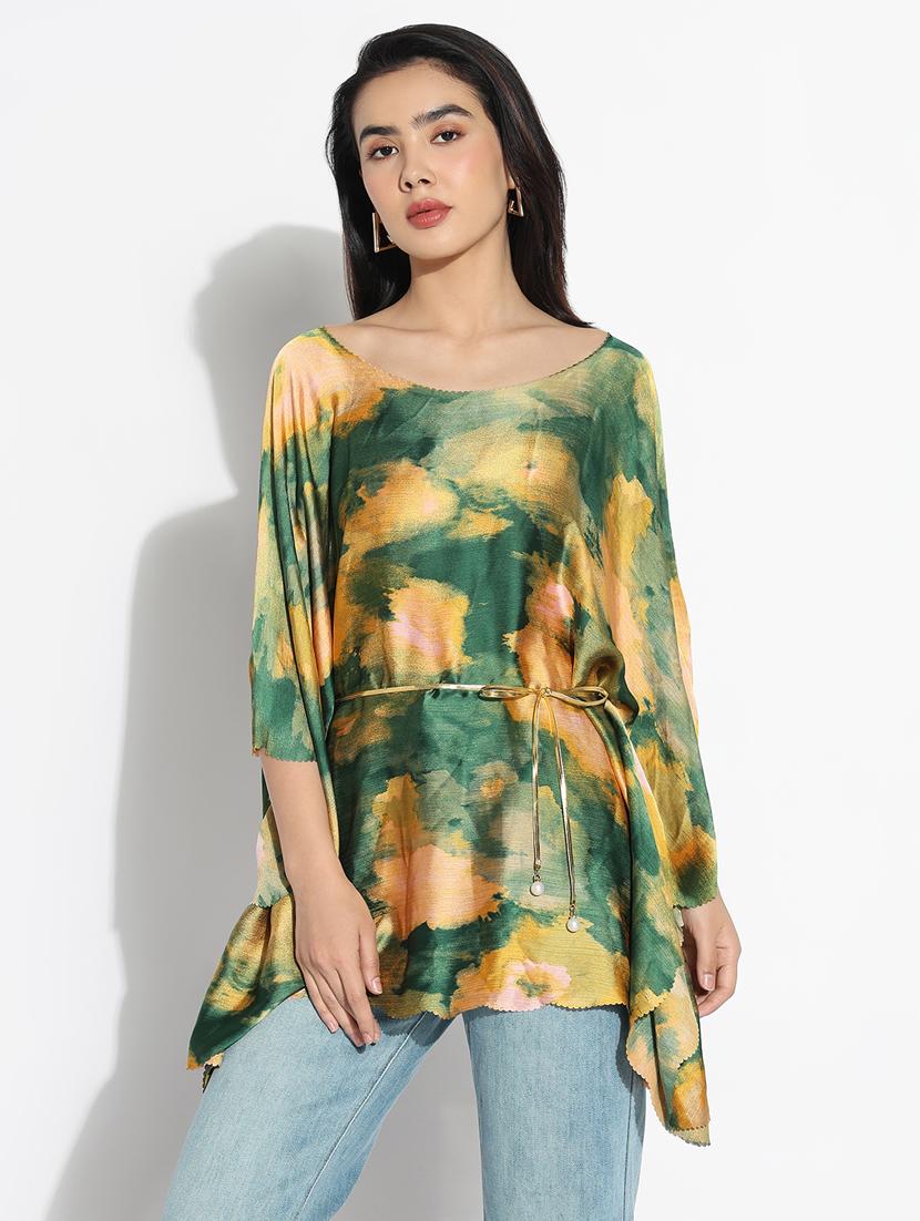women printed round neck kaftan top - 21842997 -  Zoom Image - 0