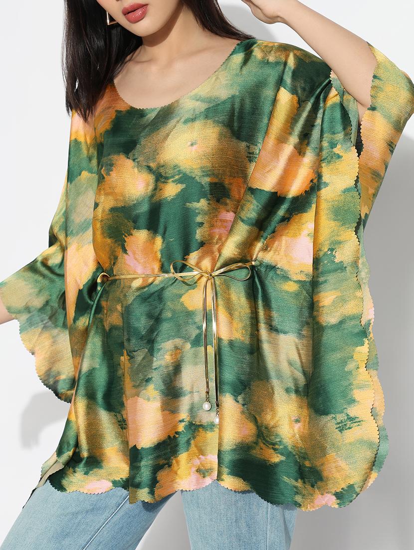 women printed round neck kaftan top - 21842997 - Standard Image - 5