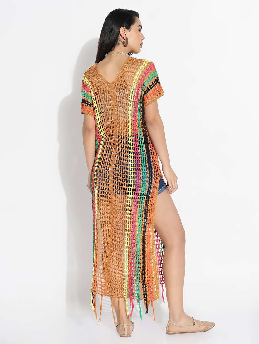 women self designed sheer crochet top - 21843000 -  Standard Image - 3