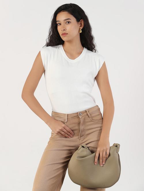 women solid round neck regular top - 21843028 - Standard Image - 0