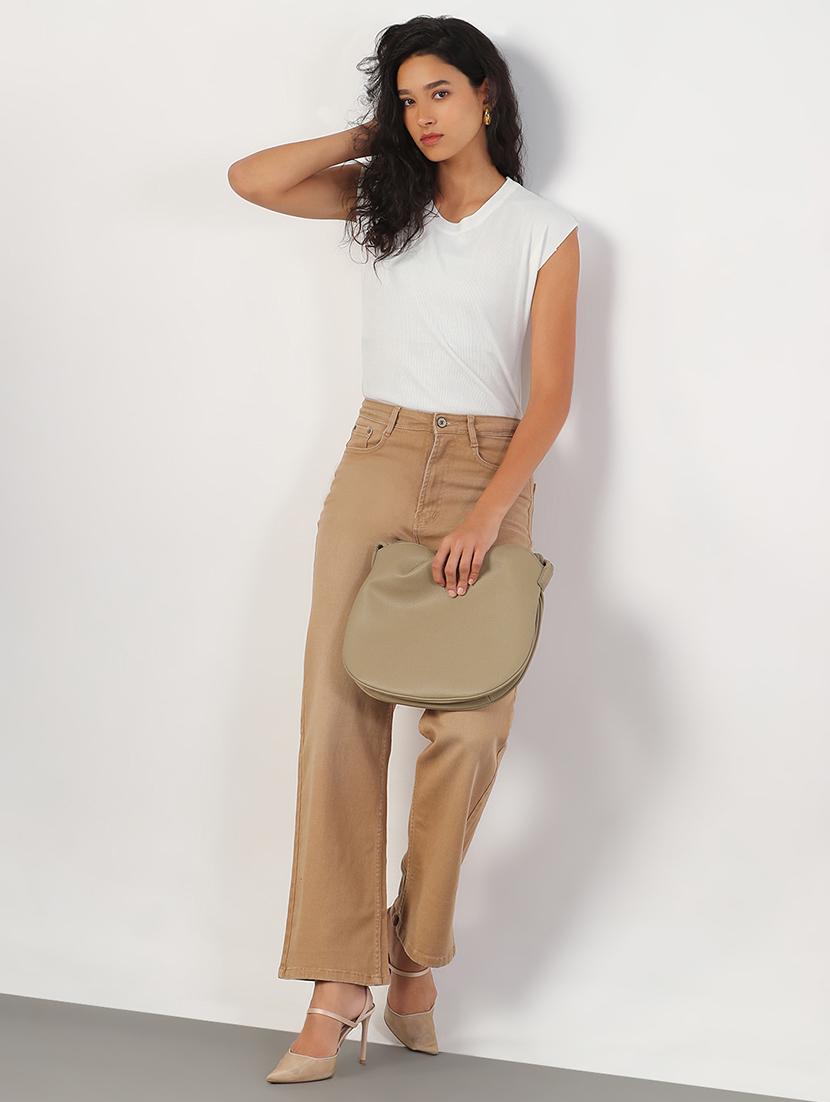 women solid round neck regular top - 21843028 - Standard Image - 5