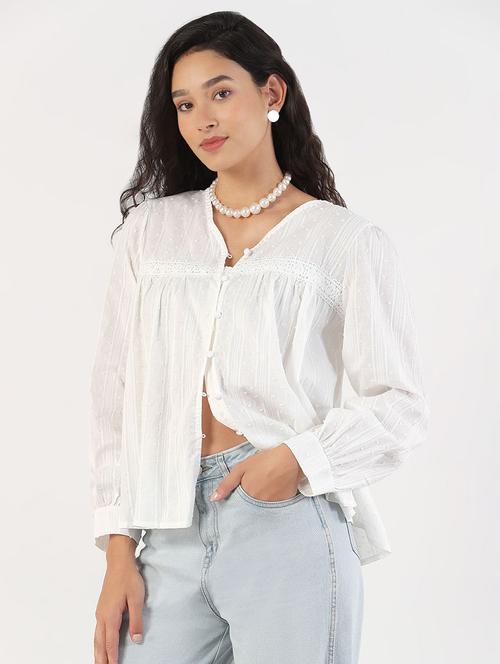women self designed puff sleeves shirt top - 21843035 -  Standard Image - 0