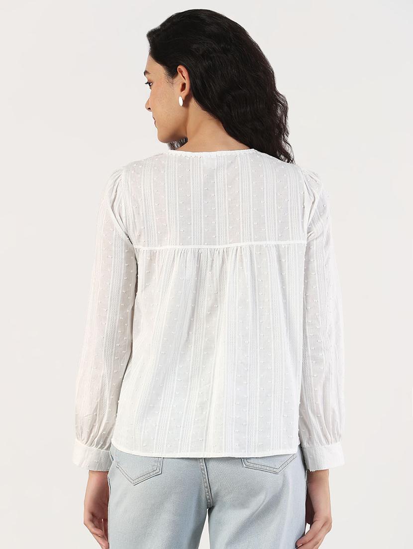women self designed puff sleeves shirt top - 21843035 - Standard Image - 3