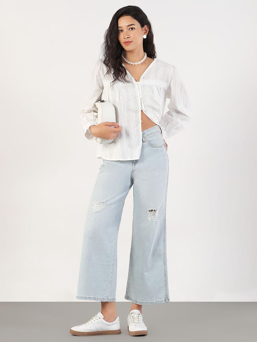 women self designed puff sleeves shirt top - 21843035 - Standard Image - 5