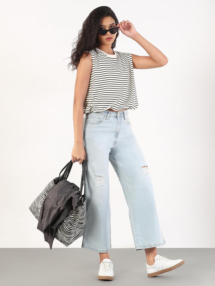 women striped sleeveless blouson top - 21843039 - Standard Image - 5