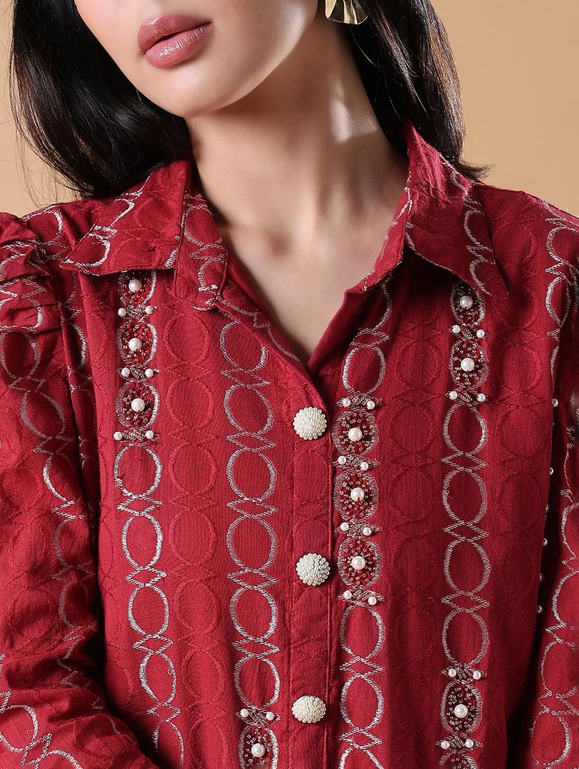 women embroidered shirt and trouser co-ord set - 21843050 - Standard Image - 5