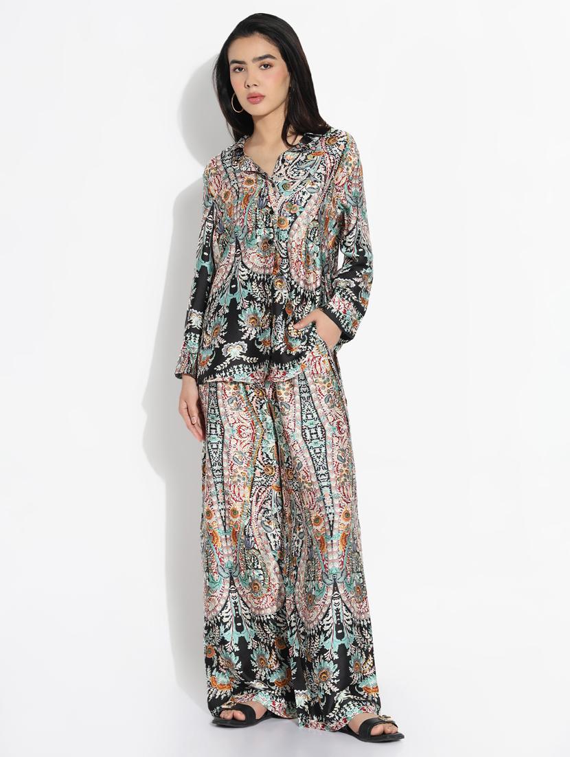 women printed shirt and trouser co-ord set - 21843057 -  Zoom Image - 0