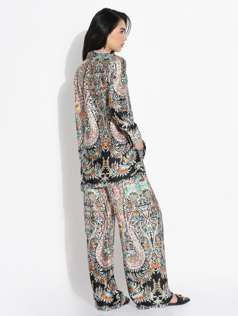 women printed shirt and trouser co-ord set - 21843057 - Standard Image - 3