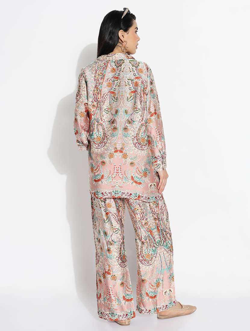 women printed shirt and trouser co-ord set - 21843058 -  Standard Image - 3
