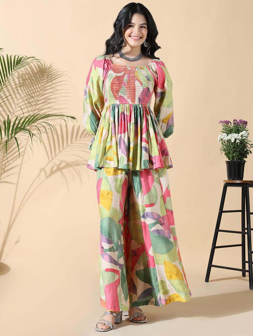 women printed top and trouser co-ord set - 21843062 - Zoom Image - 0