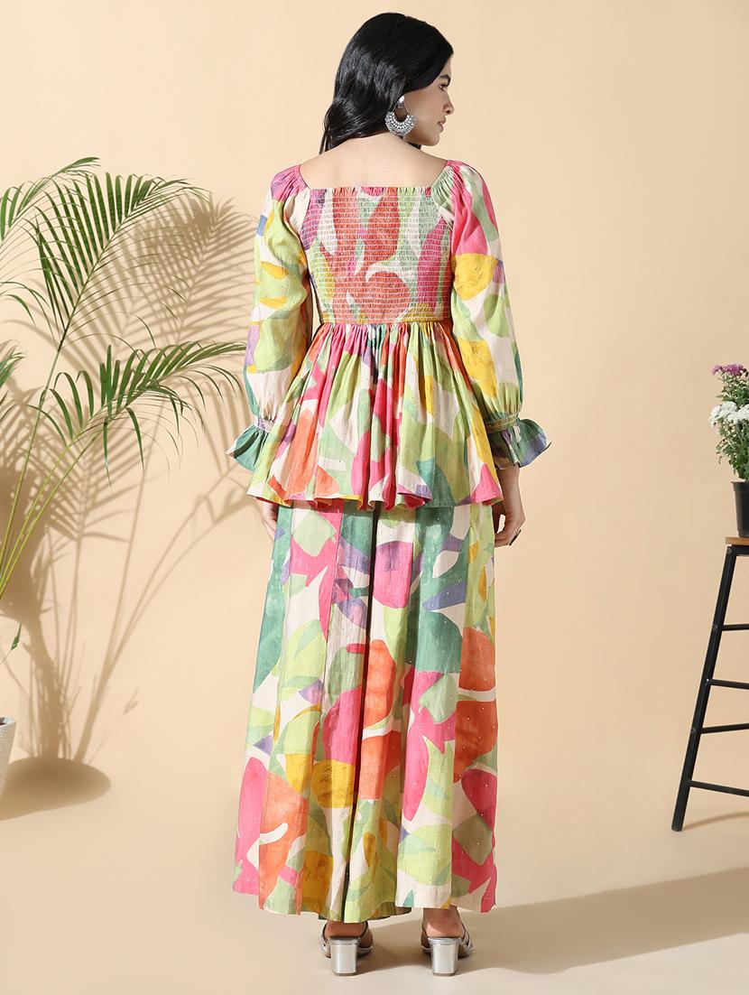women printed top and trouser co-ord set - 21843062 - Standard Image - 3