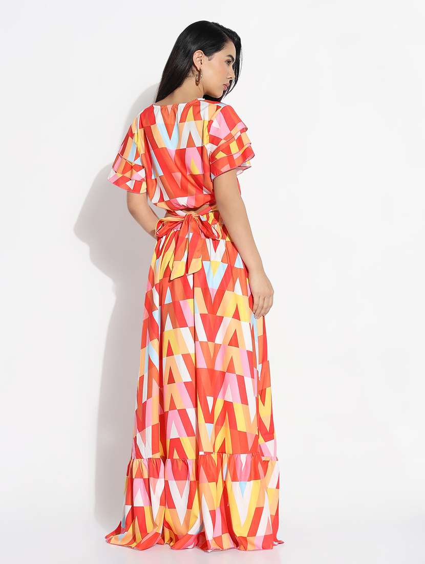 women printed top and skirt co-ord set - 21843074 -  Standard Image - 3