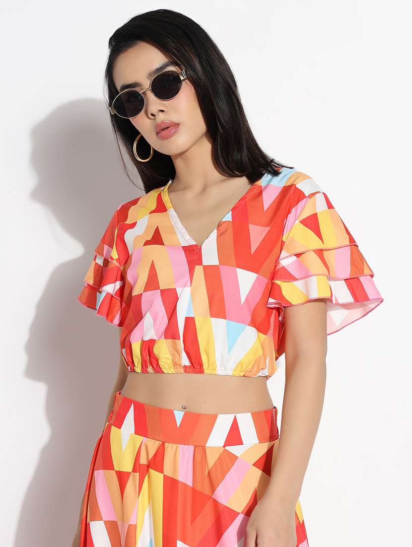 women printed top and skirt co-ord set - 21843074 -  Standard Image - 5