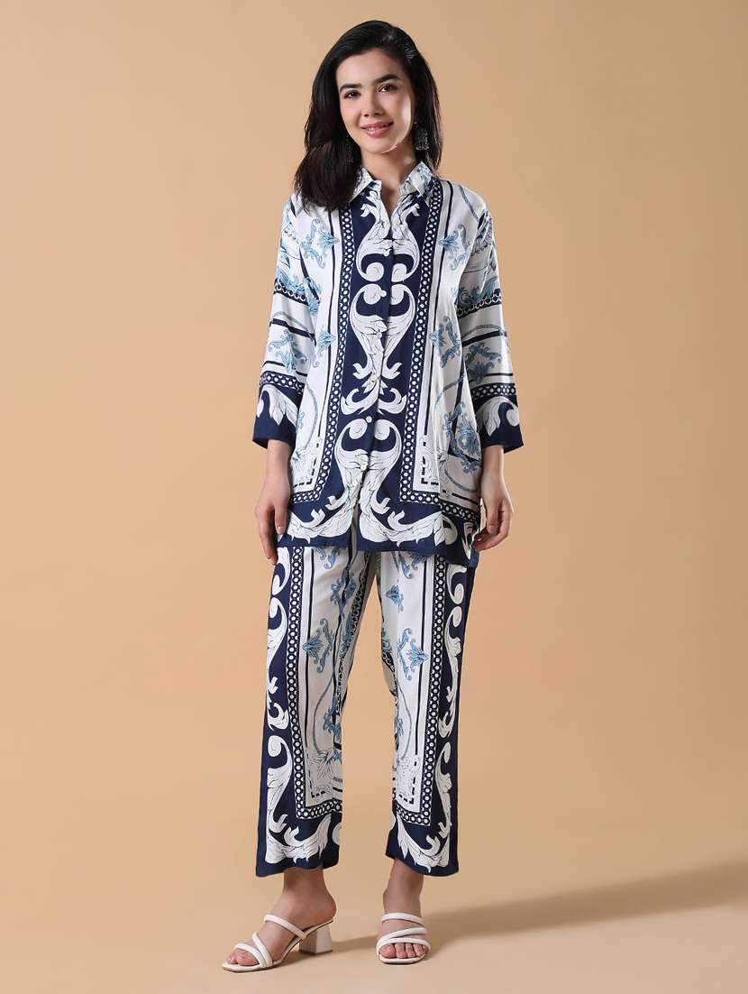 women printed shirt and trouser co-ord set
