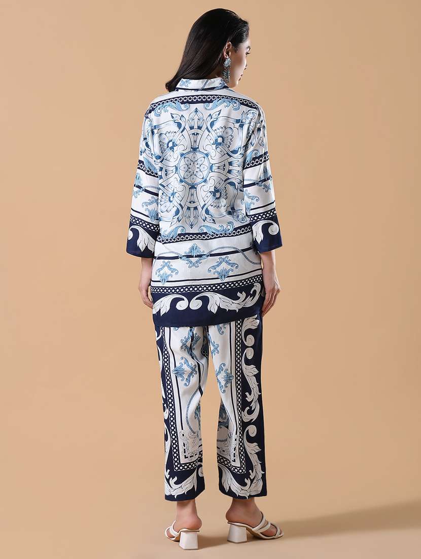 women printed shirt and trouser co-ord set - 21843076 -  Standard Image - 3