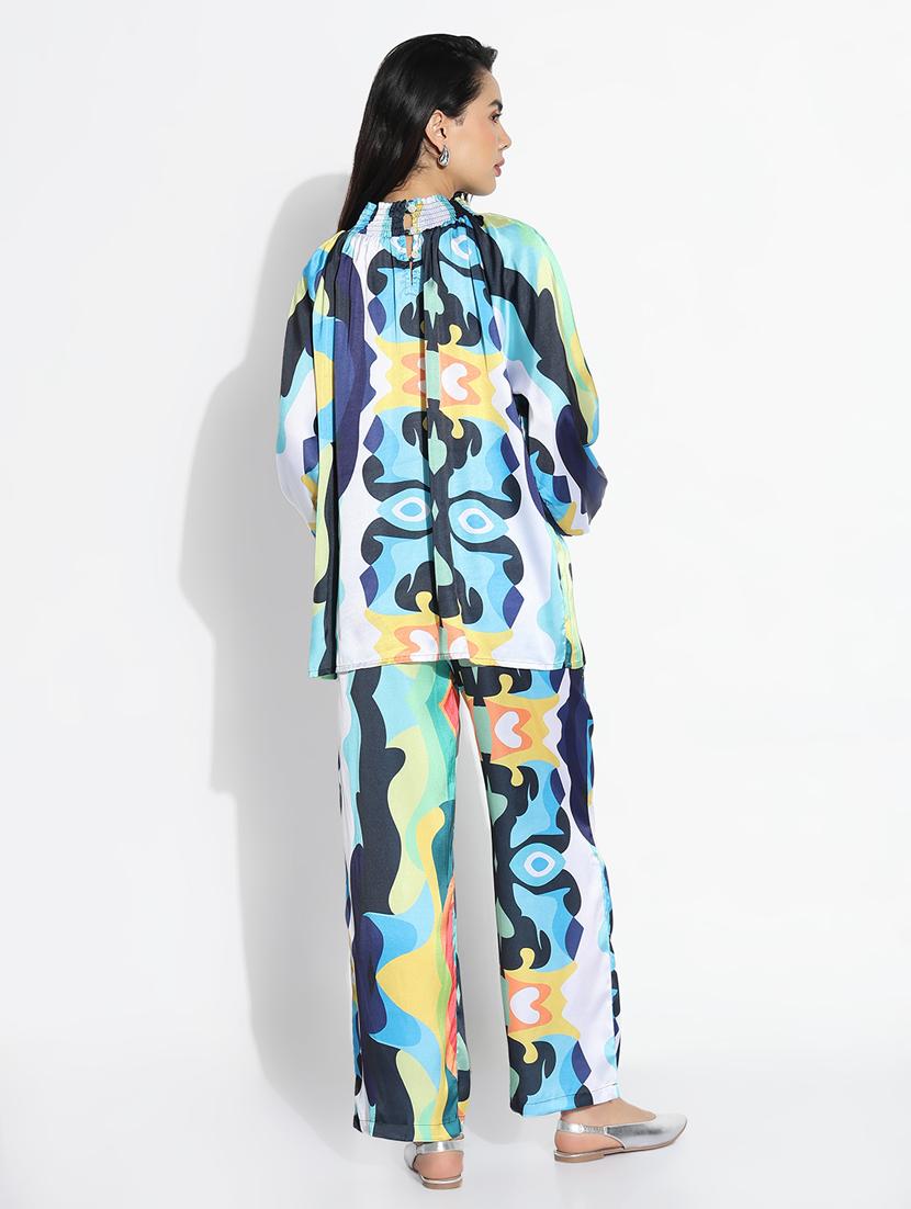 women printed top and trouser co-ord set - 21843077 - Standard Image - 3