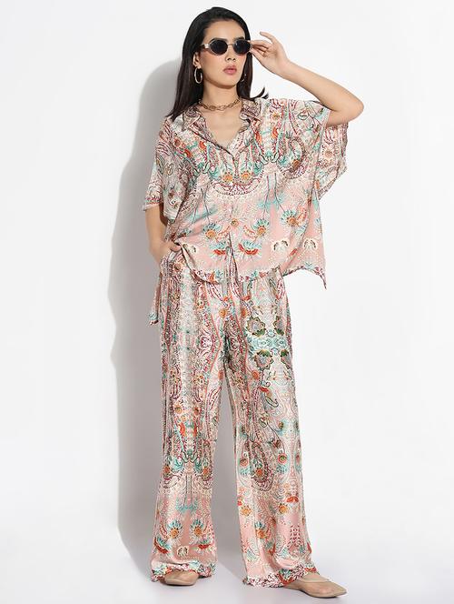 women printed shirt and trouser co-ord set - 21843088 - Standard Image - 0