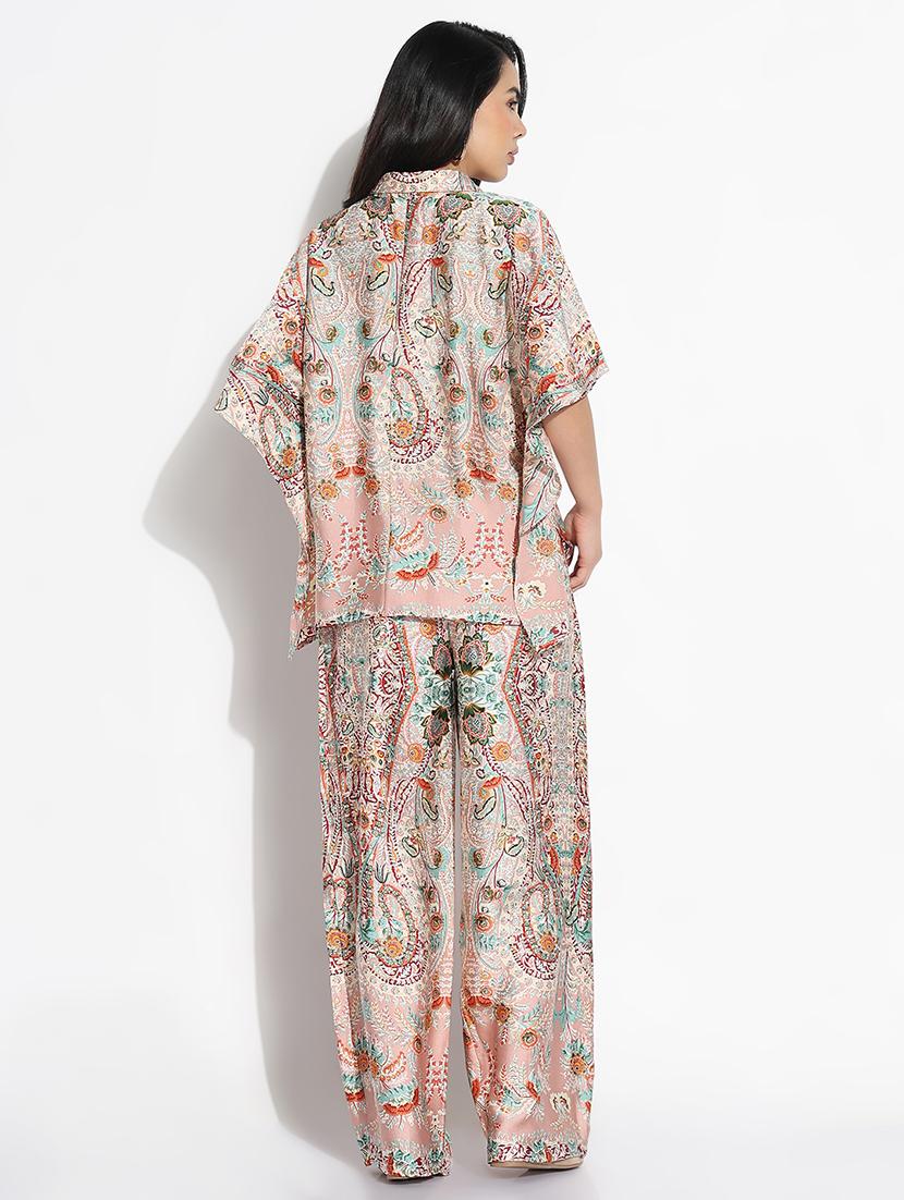 women printed shirt and trouser co-ord set - 21843088 - Standard Image - 3
