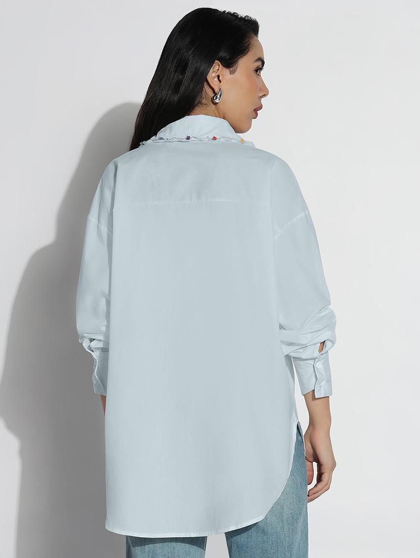 women collared long sleeves oversized shirt - 21843090 - Standard Image - 3