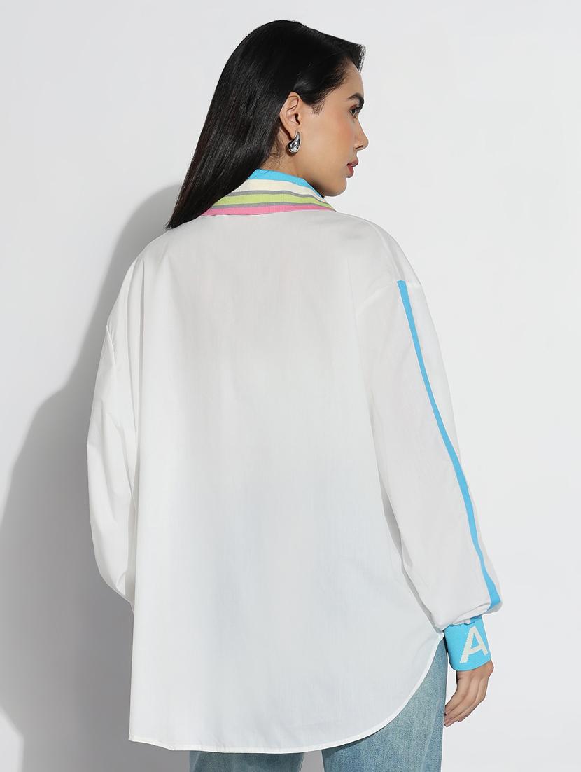 white cotton regular shirt - 21843100 - Standard Image - 3