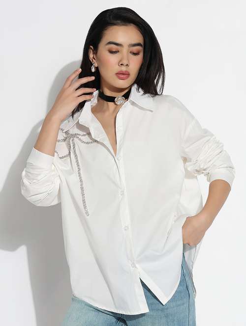 white cotton regular shirt - 21843102 -  Standard Image - 0