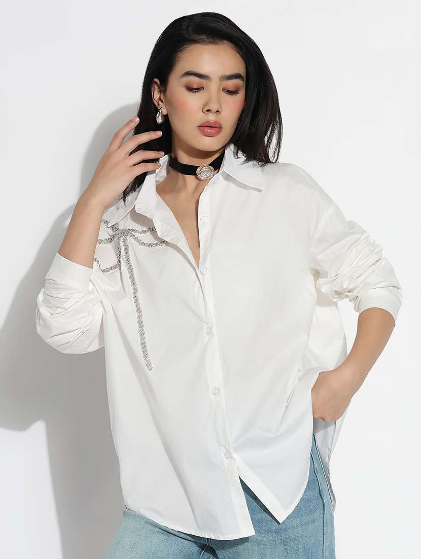 white cotton regular shirt - 21843102 -  Zoom Image - 0