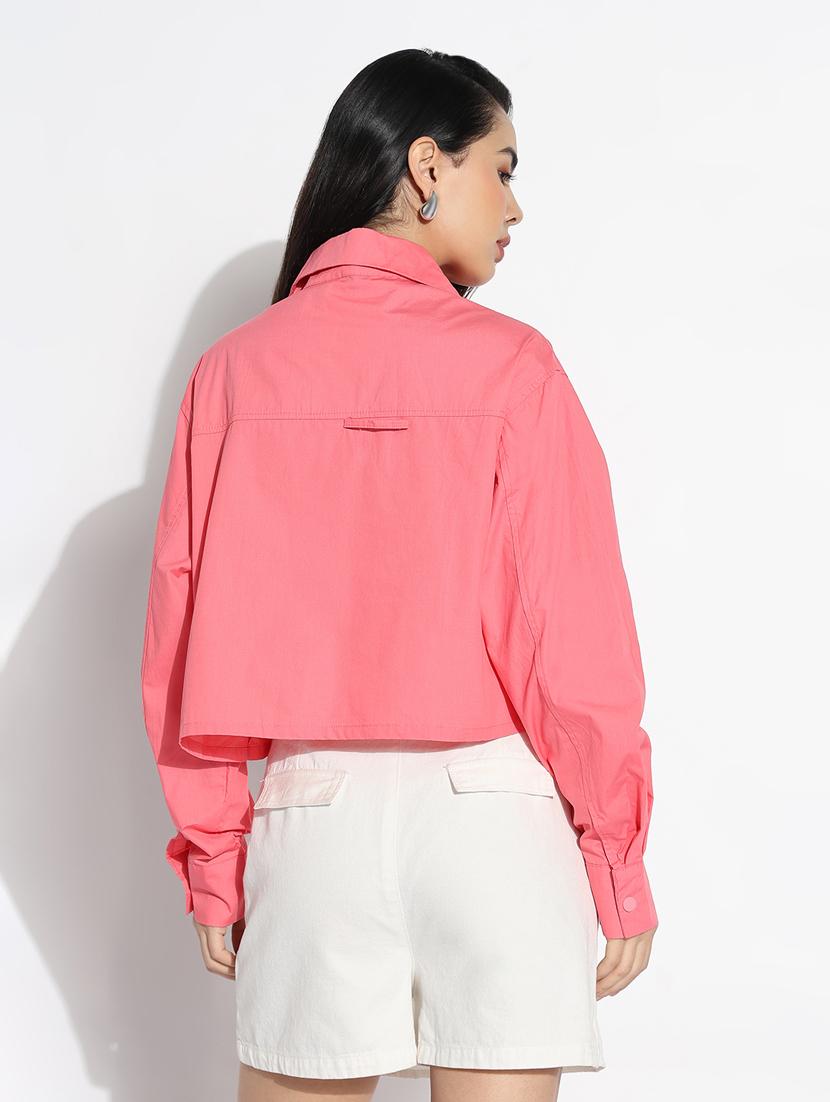 pink cotton regular shirt - 21843104 - Standard Image - 3