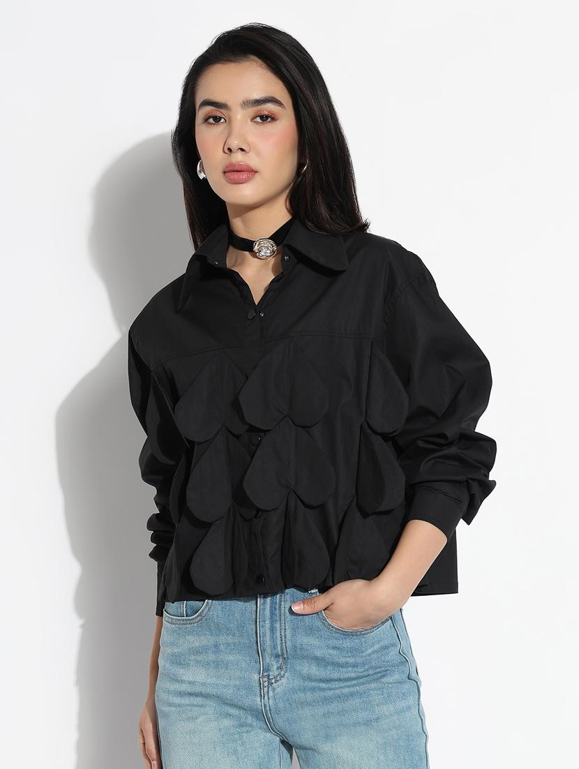 black cotton regular shirt - 21843105 - Zoom Image - 0