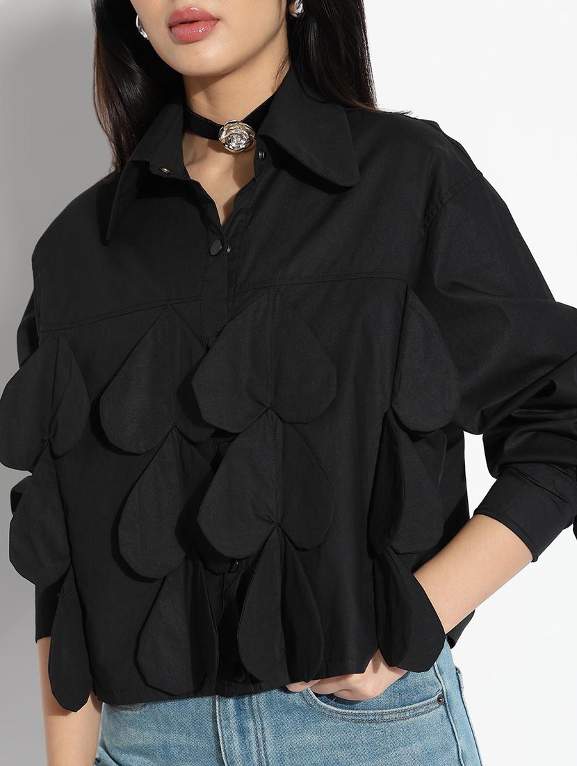 black cotton regular shirt - 21843105 - Standard Image - 5