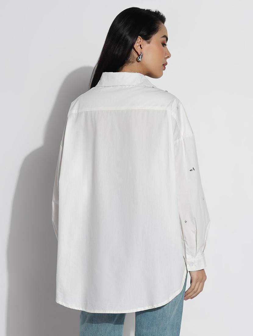 white cotton regular shirt - 21843106 - Standard Image - 3