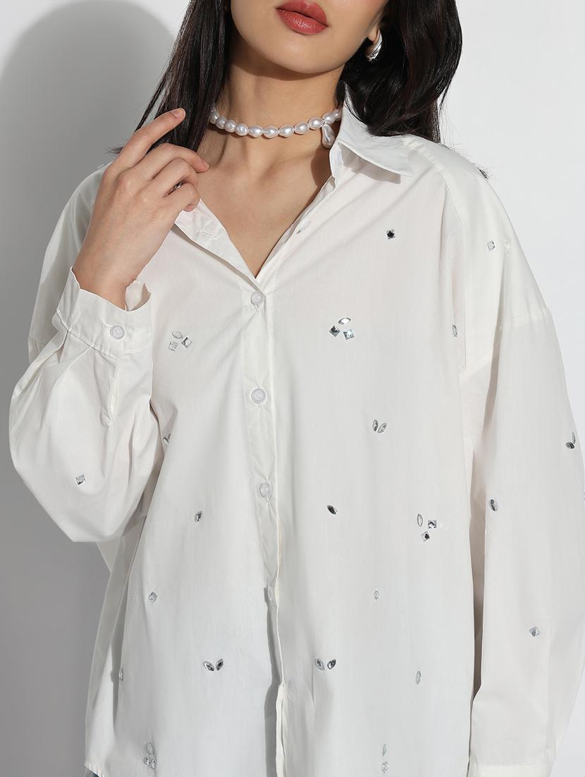 white cotton regular shirt - 21843106 - Standard Image - 5