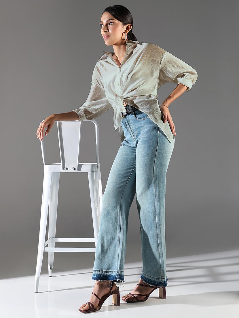 women collared long sleeves high-low shirt - 21843112 - Standard Image - 5