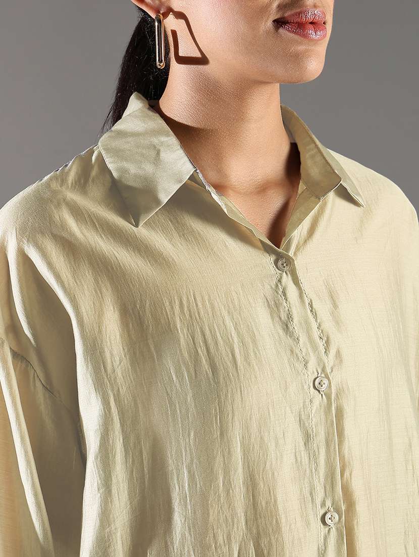 women collared long sleeves oversized shirt - 21843117 -  Standard Image - 3