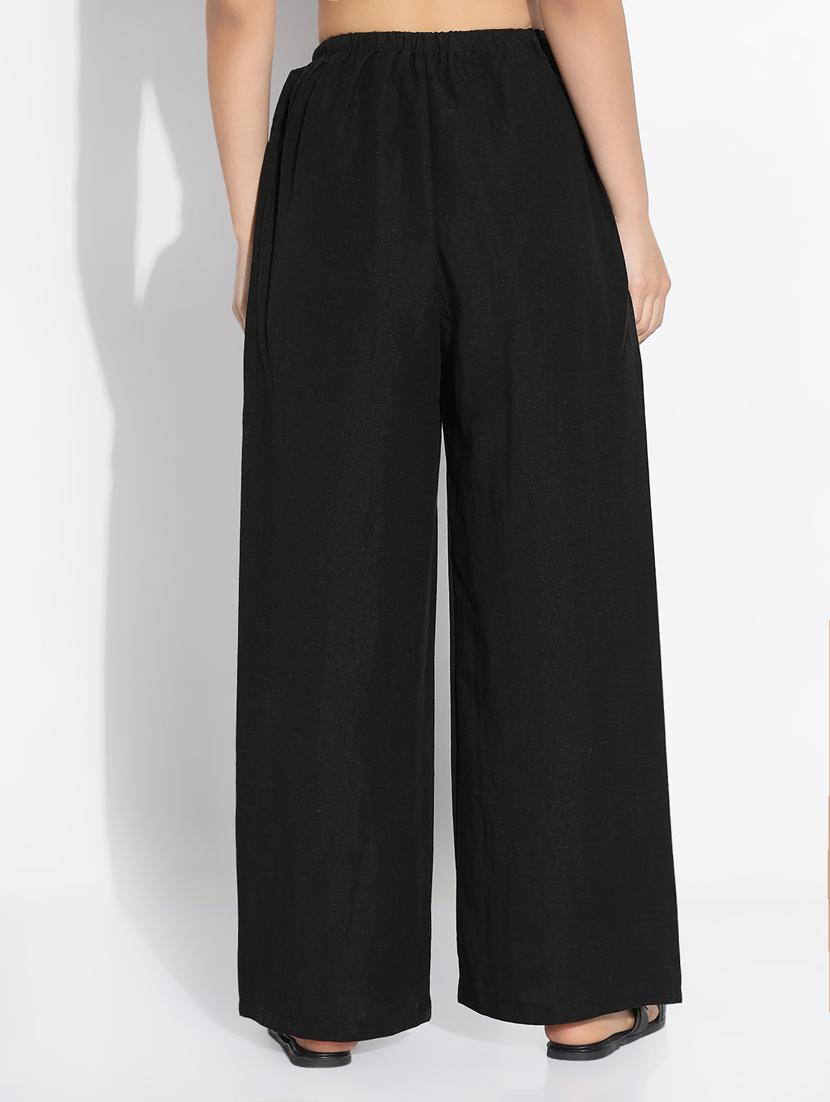 black cotton trousers - 21843147 - Standard Image - 3