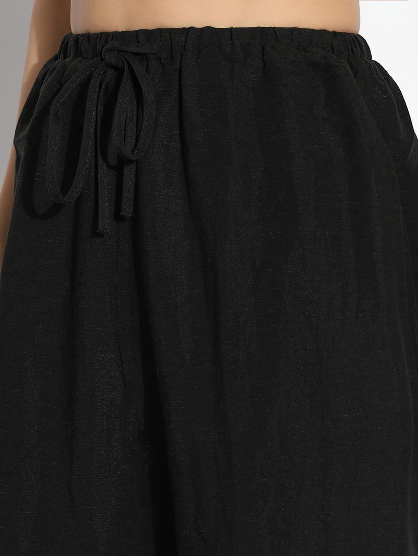black cotton trousers - 21843147 - Standard Image - 5