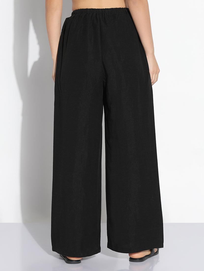 black cotton trousers - 21843148 - Standard Image - 3