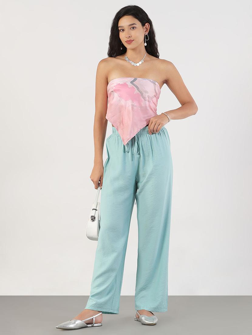 women solid high rise straight trouser - 21843152 - Standard Image - 5