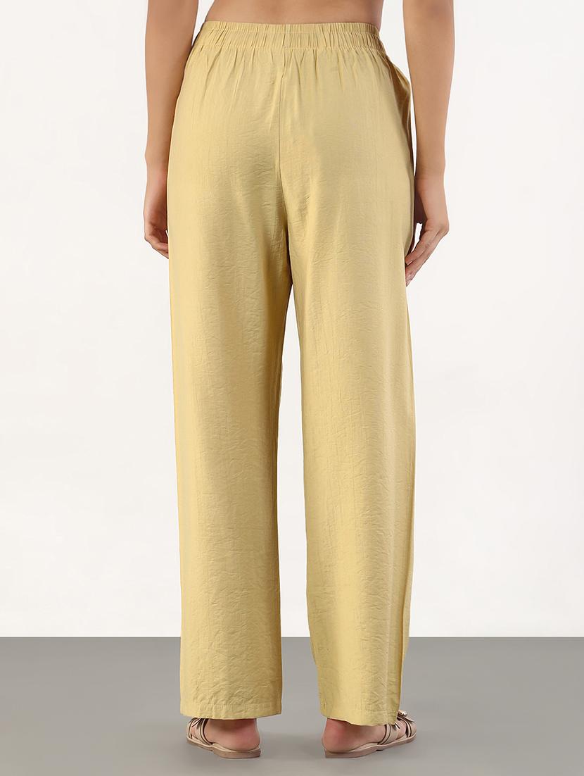 women solid mid rise straight trouser - 21843153 - Standard Image - 3