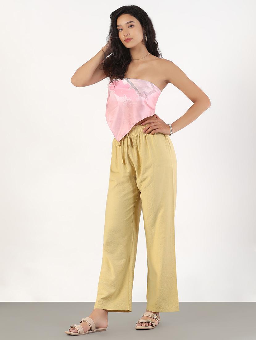 women solid mid rise straight trouser - 21843153 - Standard Image - 5