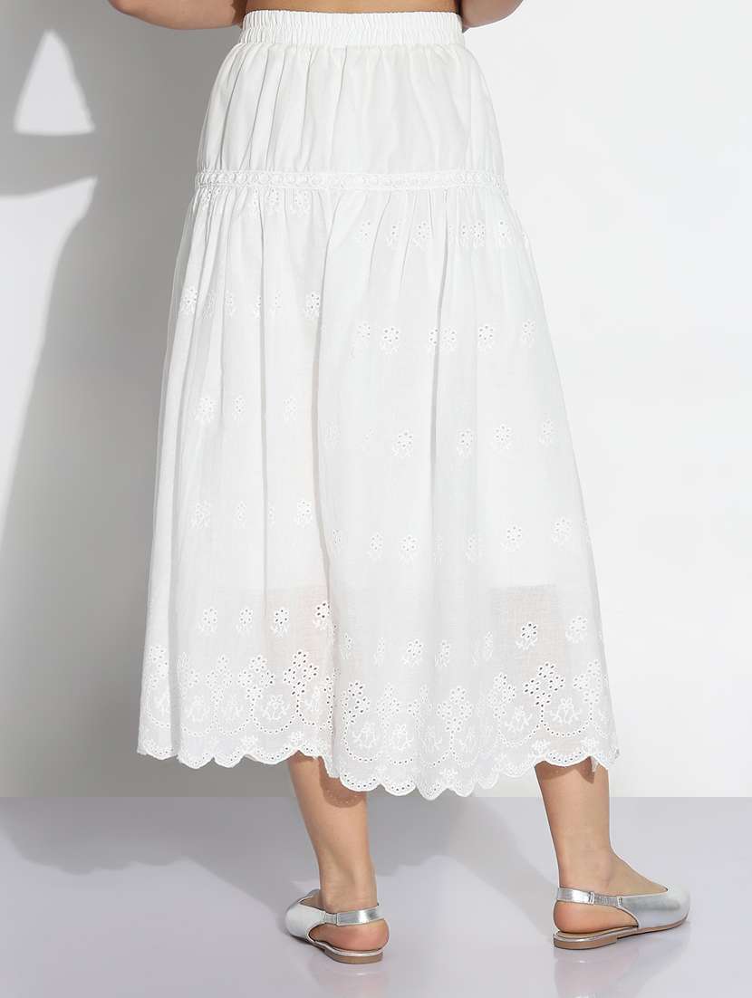 women solid high rise tiered skirt - 21843157 -  Standard Image - 3