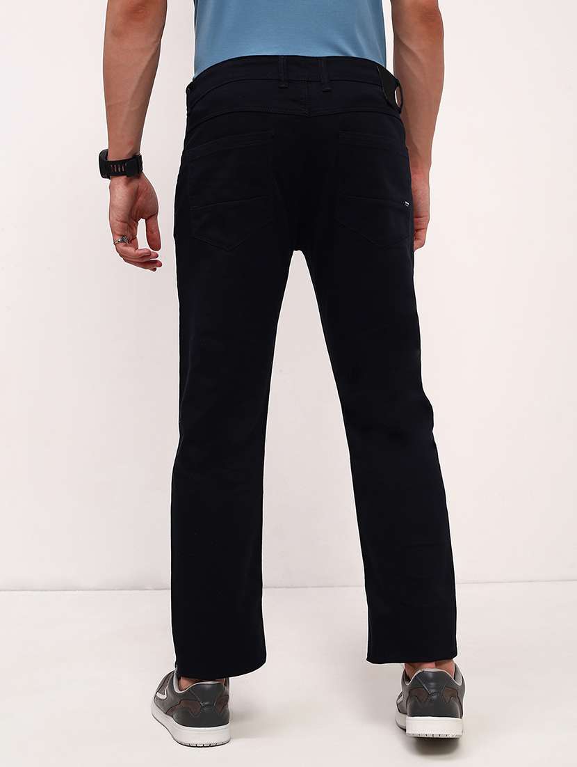 men black plain mid rise ankle length jean - 21843167 -  Standard Image - 3