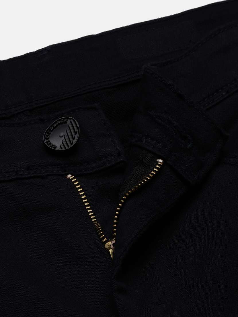 men black plain mid rise ankle length jean - 21843167 -  Standard Image - 5