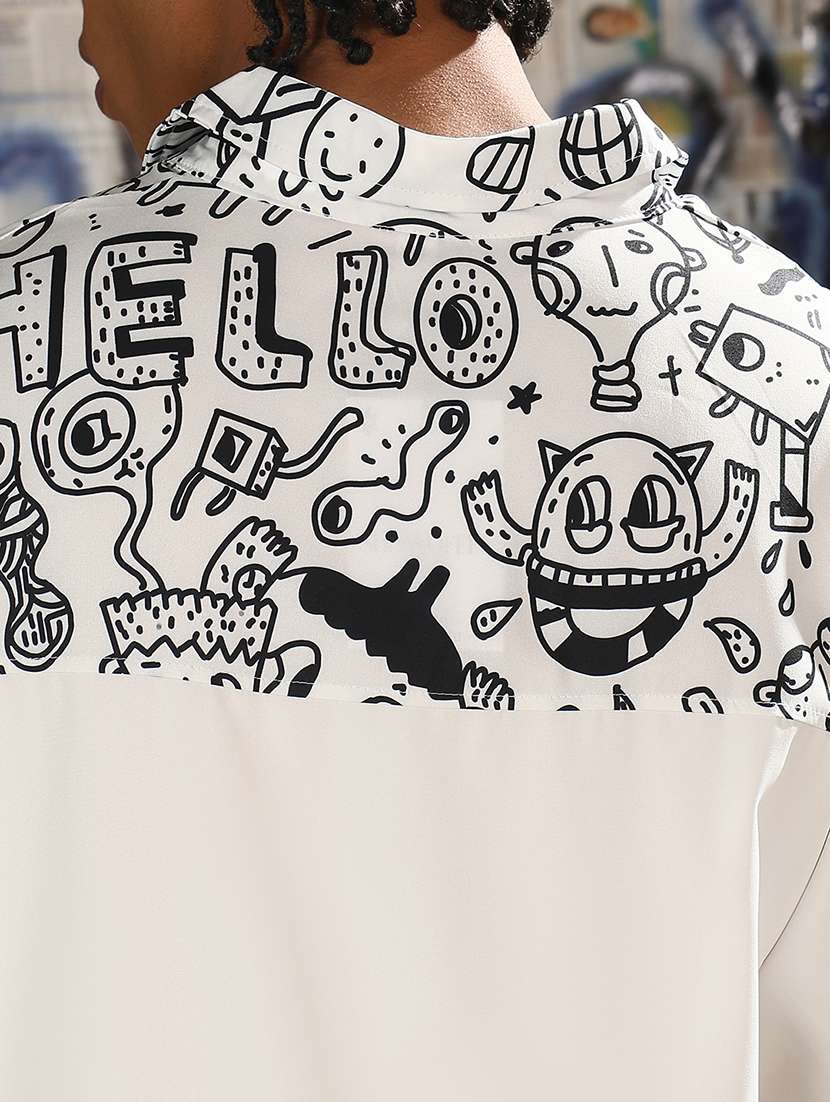 men white short sleeve oversized casual shirt - 21843174 -  Standard Image - 5