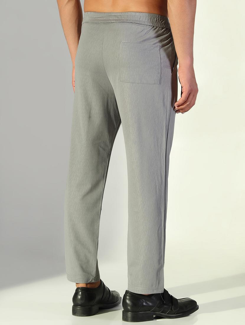 men solid low rise flat front casual trouser - 21843197 - Standard Image - 3