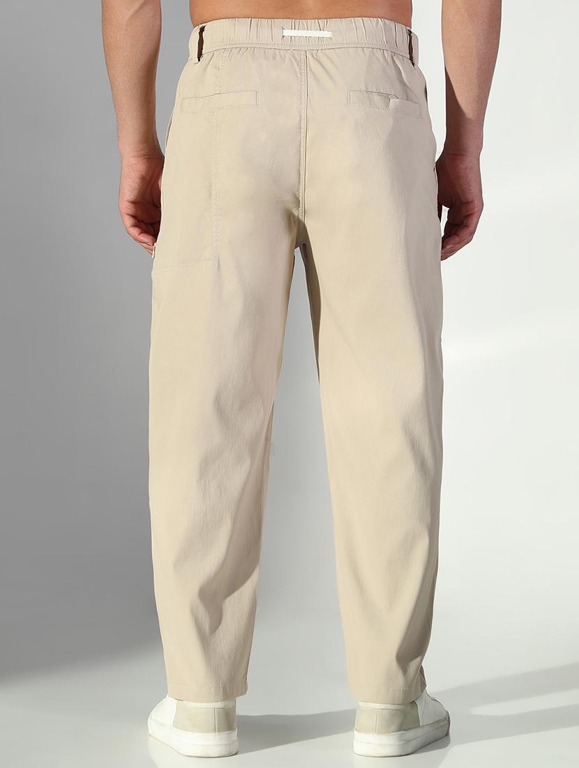men solid low riseflat front casual trouser - 21843204 - Standard Image - 3