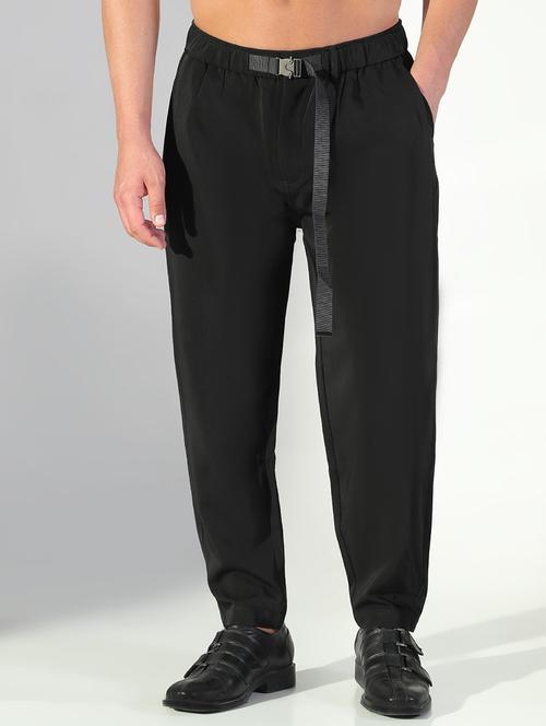 men solid low rise flat front casual trouser - 21843206 - Standard Image - 0